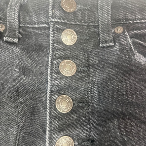 🌸 Abercrombie & Fitch The Mom Short – High Rise Black Denim Shorts 25/0 – Raw E - Picture 12 of 12
